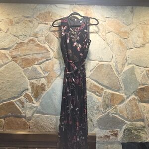 Tommy Hilfiger Black and Pink Floral Maxi Dress